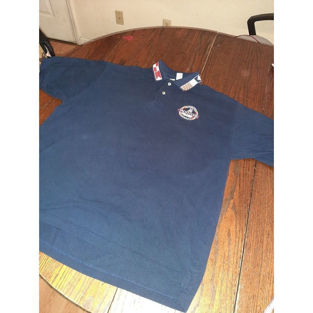 EUC Men's XL Navy Blue Disney Yacht Club Resort Short Sleeve Polo Casual Shirt